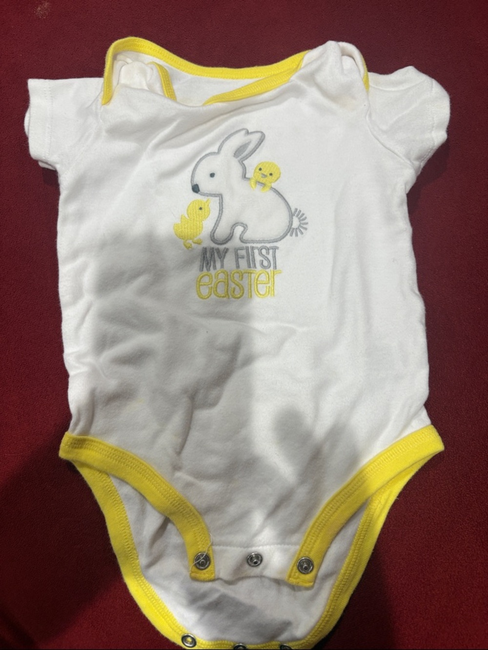 Carter's White & Yellow "My First Easter" Bunny One-Piece